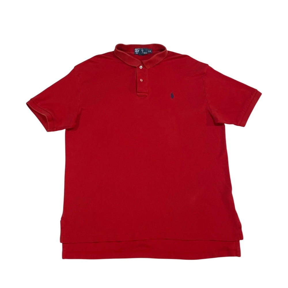 Polo Ralph Lauren Mens Red Short Sleeve Cotton Pique Polo Shirt Large 68001